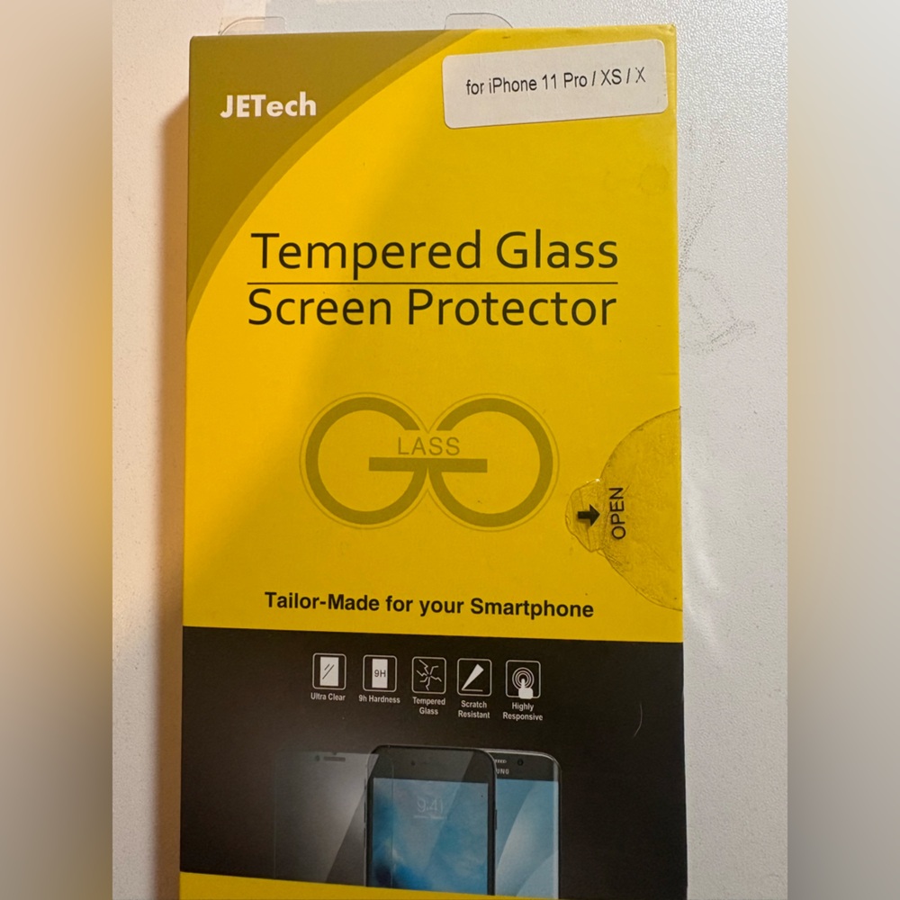 Premium Tempered Glass Screen Protector for iPhone 11 Pro/XS/X - Yellow
